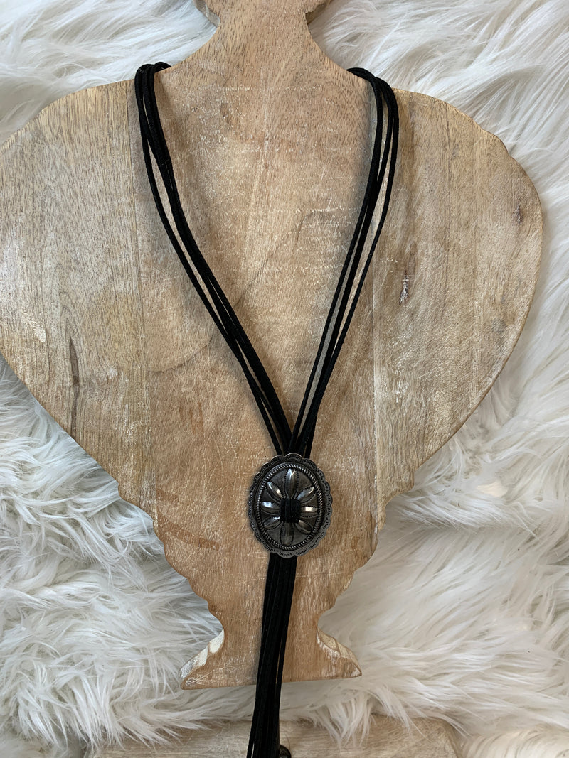 Suede Concho Bolo