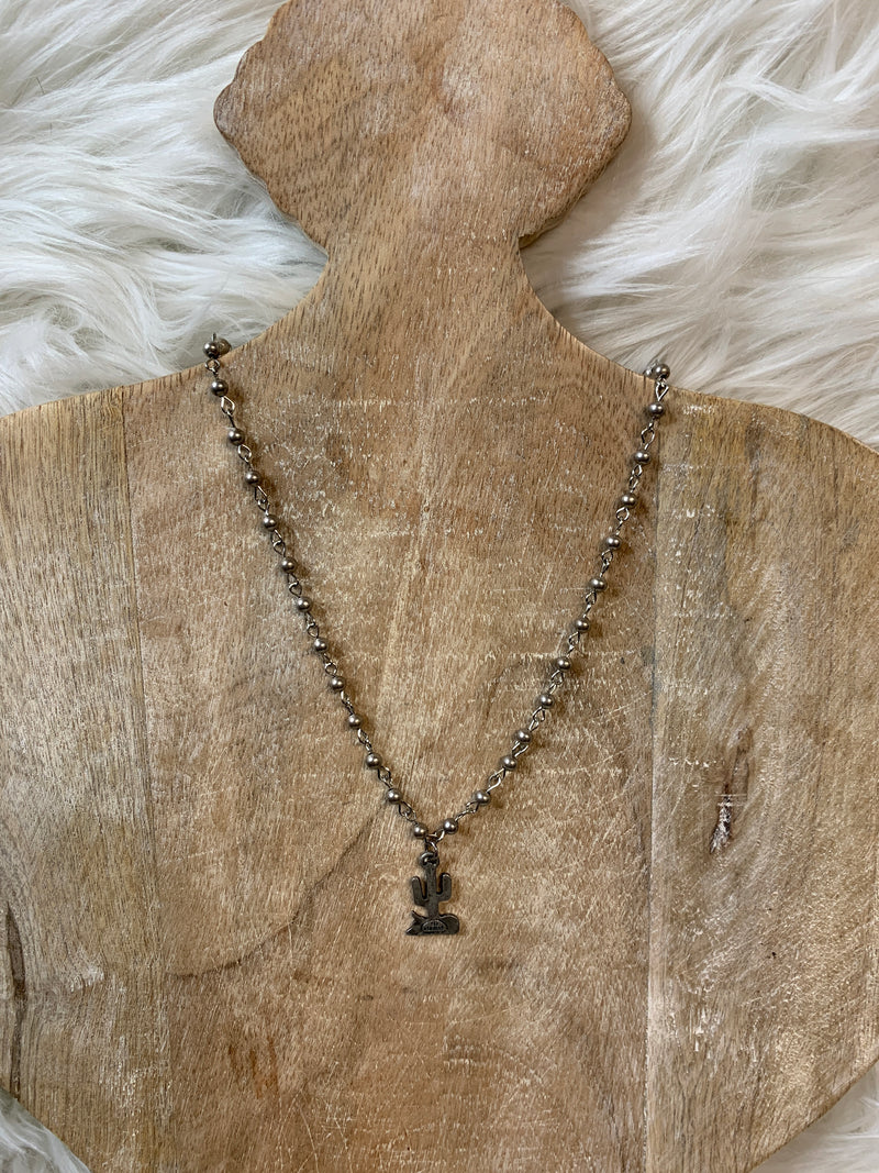 Silver Cactus Necklace