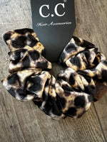 Velvet Leopard Scrunchie
