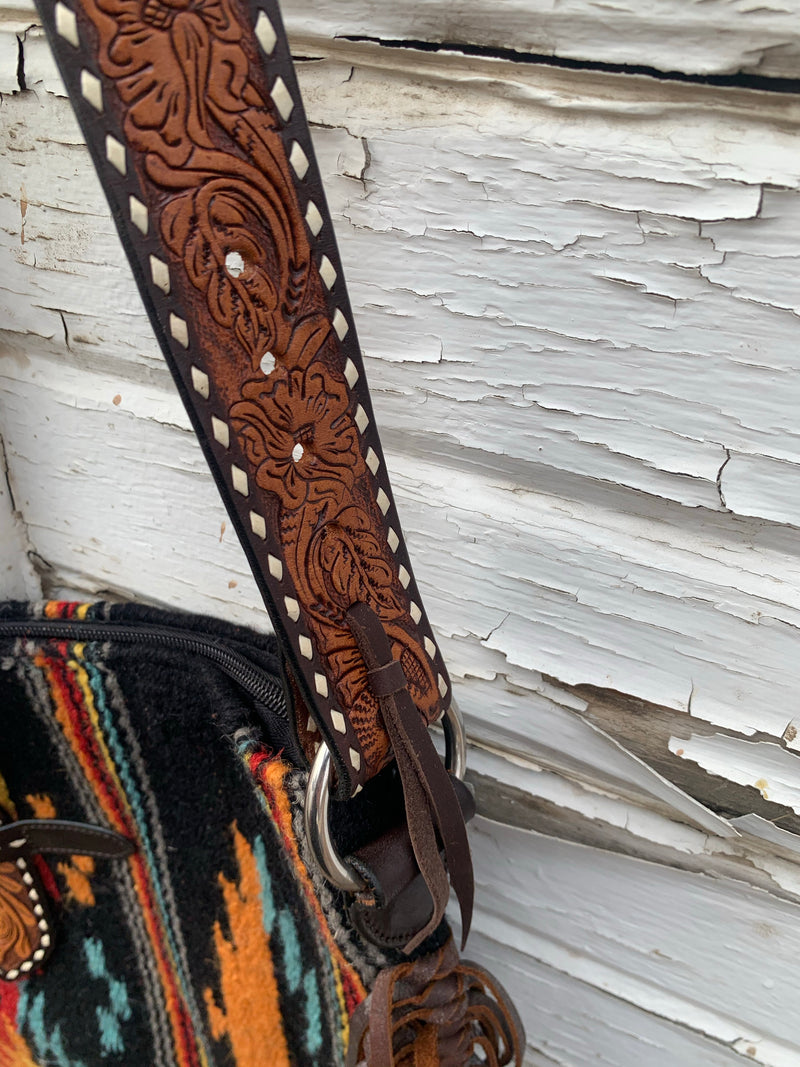 Black Blanket Buckstitch Tote