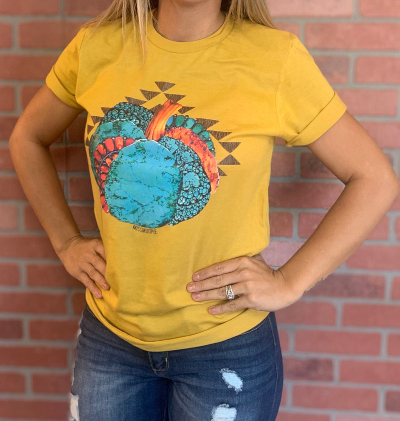 Aztec Turquoise Pumpkin Graphic Tee