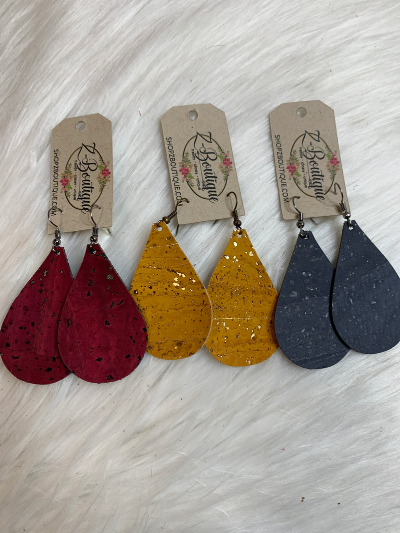 Cork Teardrop Earring